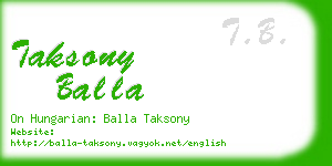 taksony balla business card